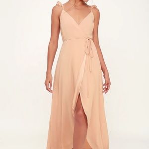 Lulus blush pink high low wrap dress